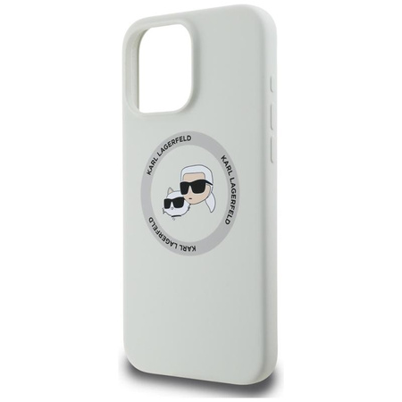 Karl Lagerfeld Silicone Double Heads And Circle MagSafe - Etui do iPhone 16 Pro (beżowy)