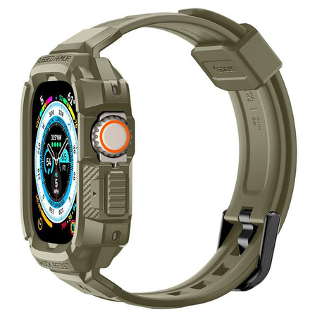 Spigen Rugged Armor Pro - Pasek z obudową do Apple Watch Ultra 49 mm (Vintage Khaki)