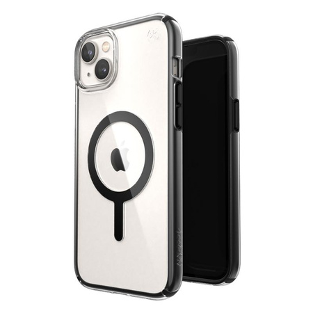 Speck Presidio Perfect-Clear with Impact Geometry + MagSafe - Etui iPhone 14 Plus z powłoką MICROBAN (Clear / Black)