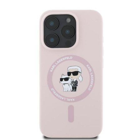 Karl Lagerfeld Silicone Karl & Choupette Ring MagSafe - Etui iPhone 16 Pro (różowy)