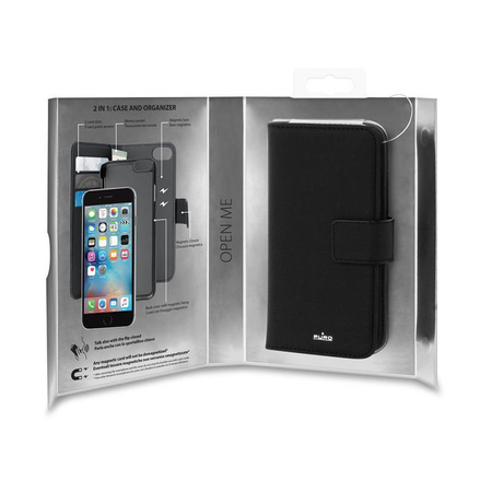 PURO Wallet Detachable - Etui 2w1 iPhone SE (2022 / 2020) / 8 / 7 / 6s (czarny)