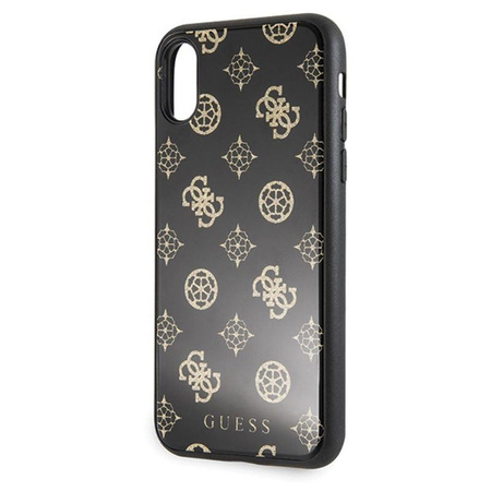 Guess Double Layer Glitter Case Peony G - Etui iPhone Xs / X (Black)