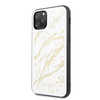 Guess Marble Glass Gold Glitter - Etui iPhone 11 Pro Max (biały)