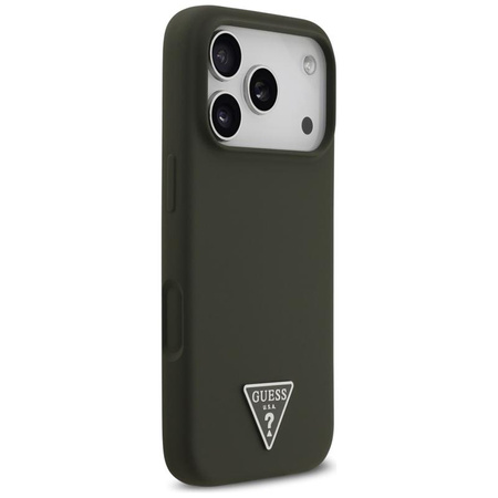 Guess Silicone Triangle Logo MagSafe - Etui iPhone 17 Pro (khaki)