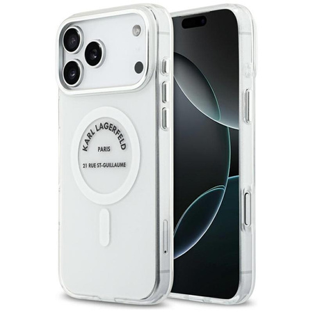 Karl Lagerfeld IML Karl RSG Logo MagSafe - Etui iPhone 17 Pro Max (przezroczysty)