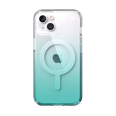 Speck Presidio Perfect-Clear + Ombre + MagSafe - Etui iPhone 13 z powłoką MICROBAN (Clear/Fantasy Teal Fade)
