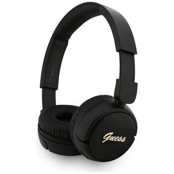 Guess Metal Logo Script - Bezprzewodowe słuchawki nauszne Bluetooth V5.3 (czarny)