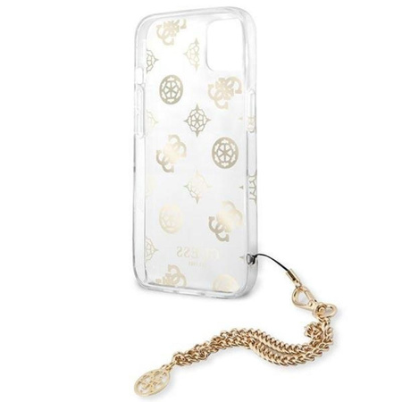 Guess Peony Chain Handle - Etui iPhone 13 (złoty)