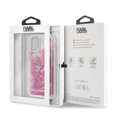 Karl Lagerfeld Glitter Liquid Floatting Charms - Etui iPhone 11 (Pink Floatting Charms)