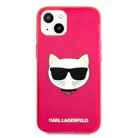 Karl Lagerfeld Choupette Head - Etui iPhone 13 (fluo różowy)