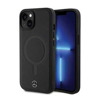 Mercedes Smooth Leather MagSafe - Etui iPhone 14 (czarny)