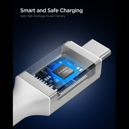 Spigen EB24012CC Essential - Kabel USB-C do USB-C PD 240W 1.2m (Biały)