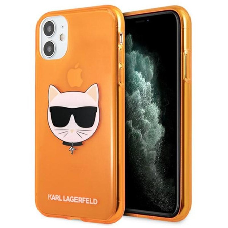 Karl Lagerfeld Choupette Head - Etui iPhone 11 (fluo pomarańczowy)