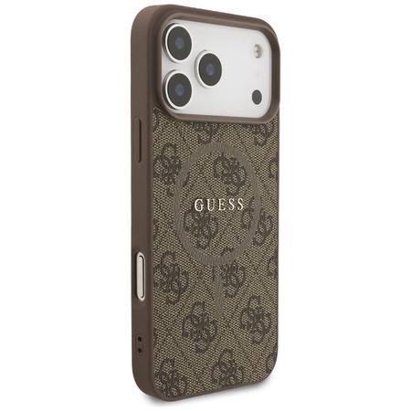 Guess 4G Ring Classic Logo MagSafe - Etui iPhone 17 Pro Max (brązowy)