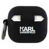 Karl Lagerfeld Silicone Karl & Choupette Head 3D - Etui AirPods 4 (czarny)