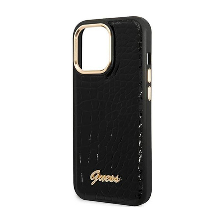 Guess Croco Collection – Etui iPhone 14 Pro (czarny)
