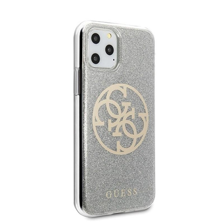 Guess Circle Glitter 4G - Etui iPhone 11 Pro (Light Grey)
