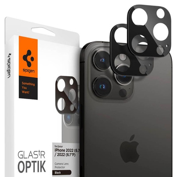 Spigen Optik.TR Camera Lens Protector 2-Pack - Szkło ochronne na obiektyw do iPhone 15 Pro / 15 Pro Max / iPhone 14 Pro / 14 Pro Max (Black)