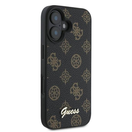 Guess Peony Script MagSafe - Etui iPhone 16 Plus (czarny)