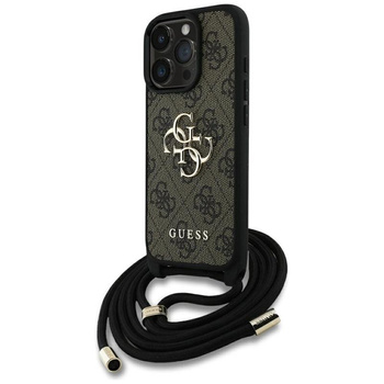Guess 4G Big Logo Cord Strap Crossbody - Etui do iPhone 16 Pro (brązowy)