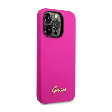 Guess Silicone Vintage - Etui iPhone 14 Pro (fuksja)