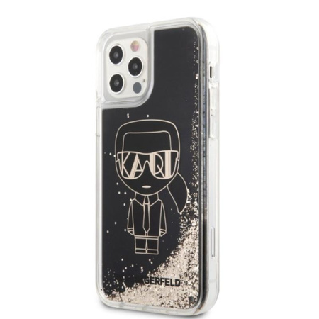 Karl Lagerfeld Liquid Glitter Gatsby - Etui iPhone 12 / iPhone 12 Pro (czarny)