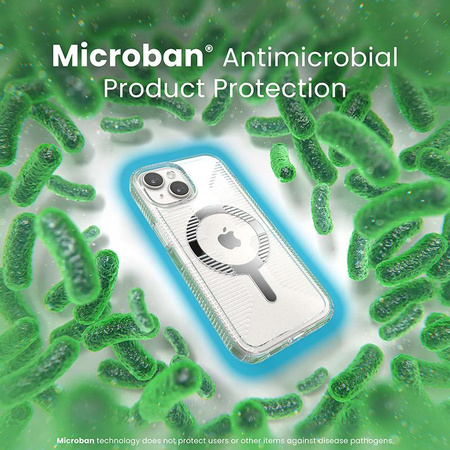 Speck Gemshell Grip + MagSafe - Etui do iPhone 16e / iPhone 15 / iPhone 14 / iPhone 13 (Clear / Chrome Finish)