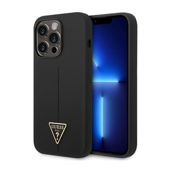 Guess Silicone Triangle Logo - Etui iPhone 14 Pro Max (czarny)