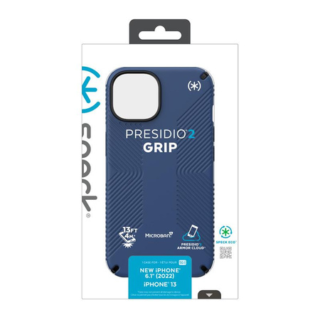 Speck Presidio2 Grip - Antypoślizgowe etui iPhone 14 / iPhone 13 (Coastal Blue / Black / White)