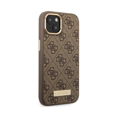Guess 4G Logo Plate MagSafe - Etui iPhone 13 (brązowy)