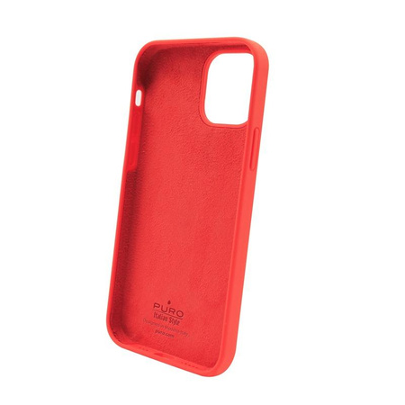 PURO ICON Cover - Etui iPhone 12 Mini z ochroną antybakteryjną (czerwony)
