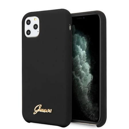 Guess Silicone Vintage - Etui iPhone 11 Pro (czarny)