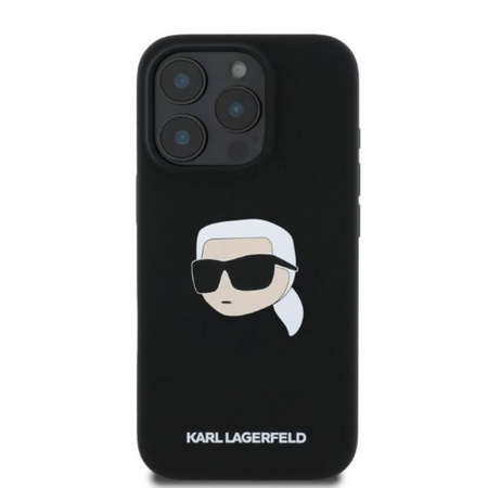 Karl Lagerfeld Silicone Karl Head Print MagSafe - Etui iPhone 16 Pro Max (czarny)