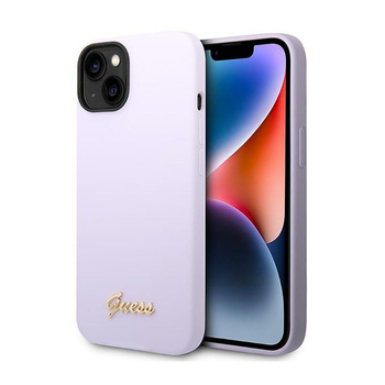 Guess Silicone Vintage - Etui iPhone 14 Plus (fioletowy)