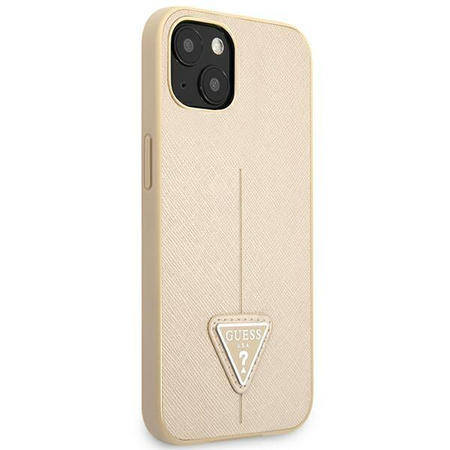 Guess Saffiano Triangle Logo Case – Etui iPhone 13 (beżowy)