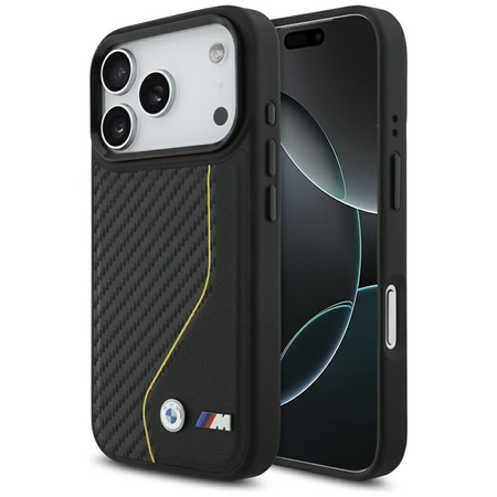 BMW M Carbon Line & Logo MagSafe - Etui iPhone 17 Pro (żółty)