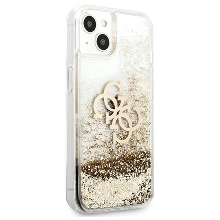Guess Liquid Glitter 4G Big Logo - Etui iPhone 13 (złoty)