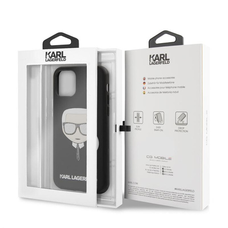 Karl Lagerfeld Iconic Embossed Glitter Case - Etui iPhone 11 (Black)