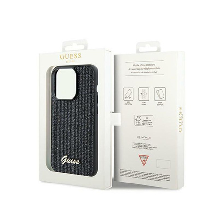 Guess Disco Metal Script - Etui iPhone 13 Pro Max (czarny)