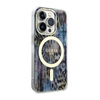 Guess Leopard MagSafe - Etui iPhone 14 Pro (Niebieski)