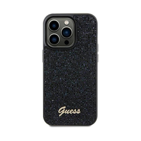 Guess Disco Metal Script - Etui iPhone 13 Pro Max (czarny)