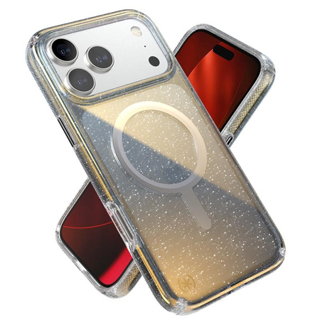 Speck Presidio Lux MagSafe - Etui iPhone 17 Pro Max (Hyper Mirror Glitter / Silver Metallic)