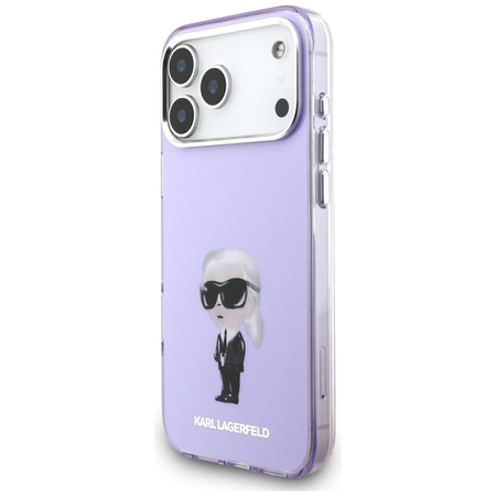 Karl Lagerfeld IML Aquarelle Karl & Choupette & Logo MagSafe - Etui iPhone 17 Pro Max (fioletowy)