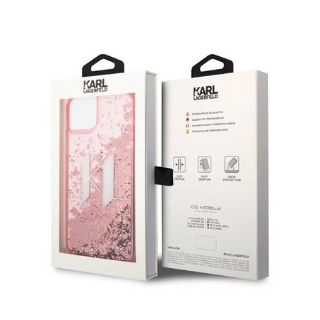 Karl Lagerfeld Liquid Glitter Big Logo Case - Etui iPhone 14 Plus (różowy)
