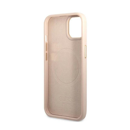 Guess 4G Logo Plate MagSafe - Etui iPhone 13 (różowy)