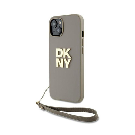 DKNY Wrist Strap Stock Logo - Etui iPhone 15 Plus (beżowy)