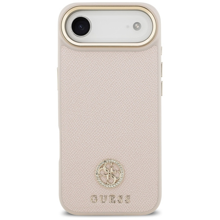 Guess Grained Strass Logo MagSafe - Etui iPhone Air (różowy)
