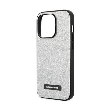 Karl Lagerfeld Glitter Plaque Logo - Etui iPhone 14 Pro (srebrny)