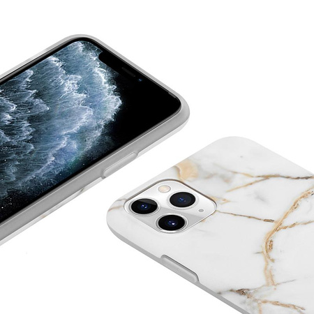 Crong Marble Case – Etui iPhone 11 Pro (biały)