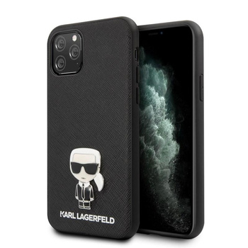 Karl Lagerfeld Saffiano with Pin Ikonik - Etui iPhone 11 Pro (black)